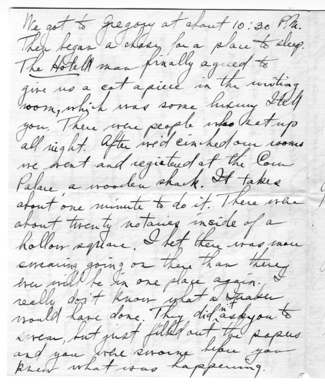 Letter from Harry S. Truman to Bess Wallace