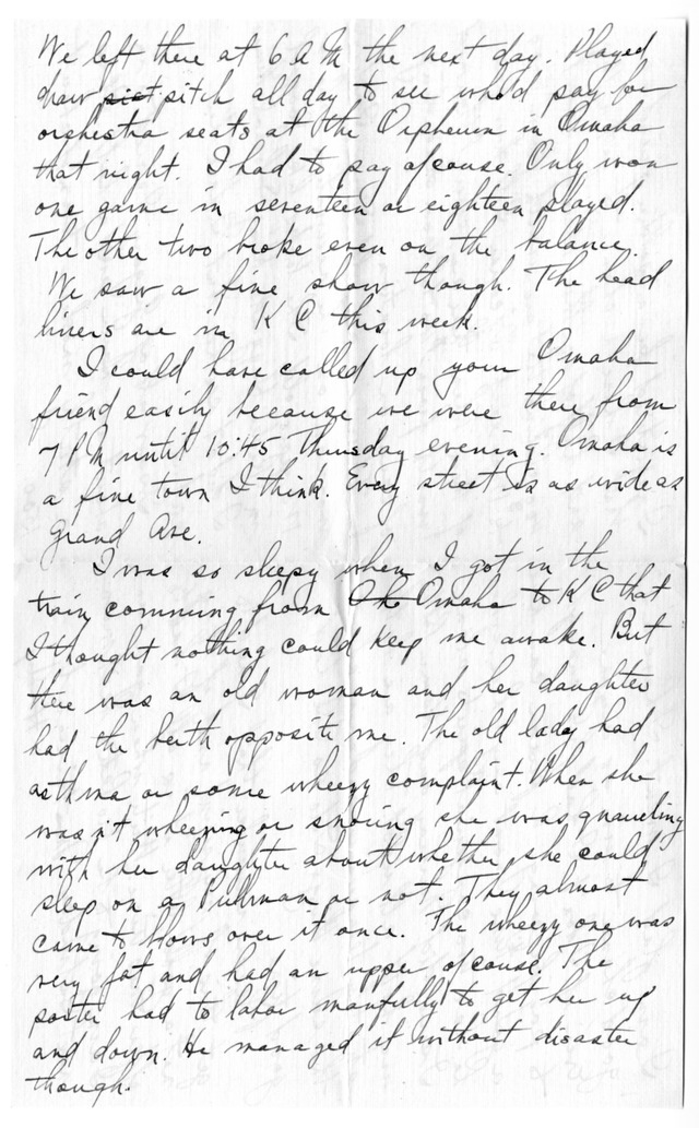 Letter from Harry S. Truman to Bess Wallace