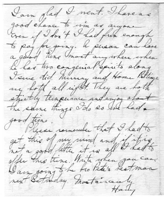 Letter from Harry S. Truman to Bess Wallace