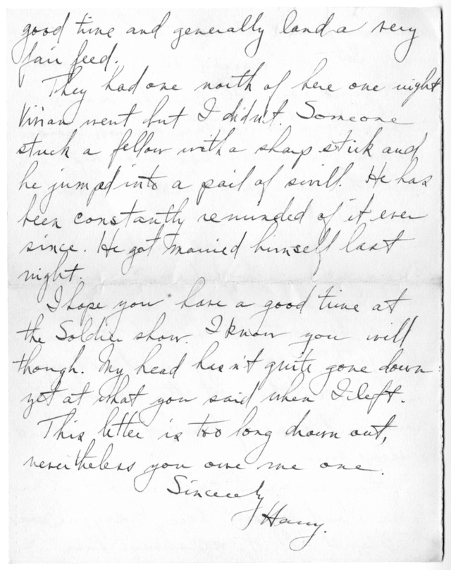 Letter from Harry S. Truman to Bess Wallace