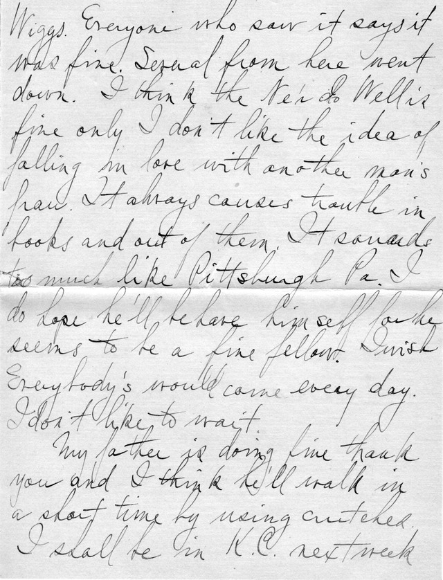 Letter from Harry S. Truman to Bess Wallace