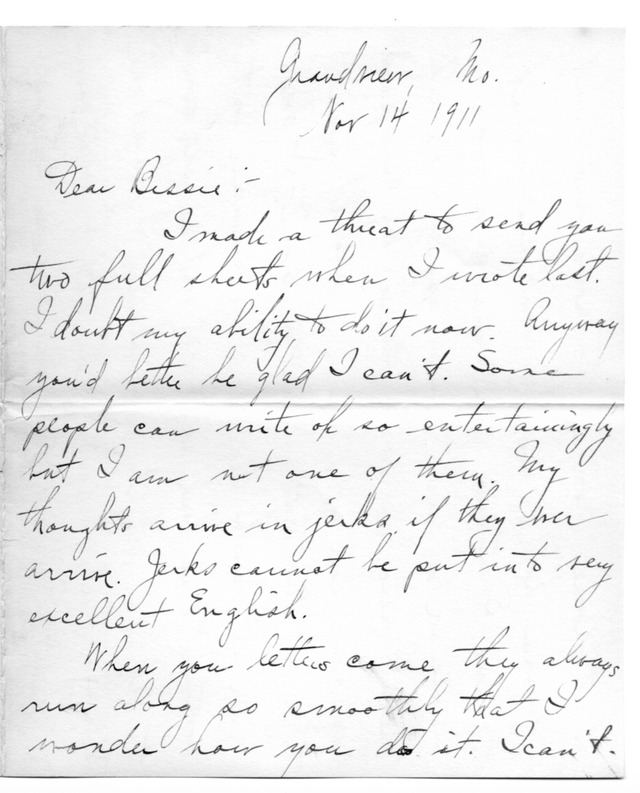 Letter from Harry S. Truman to Bess Wallace