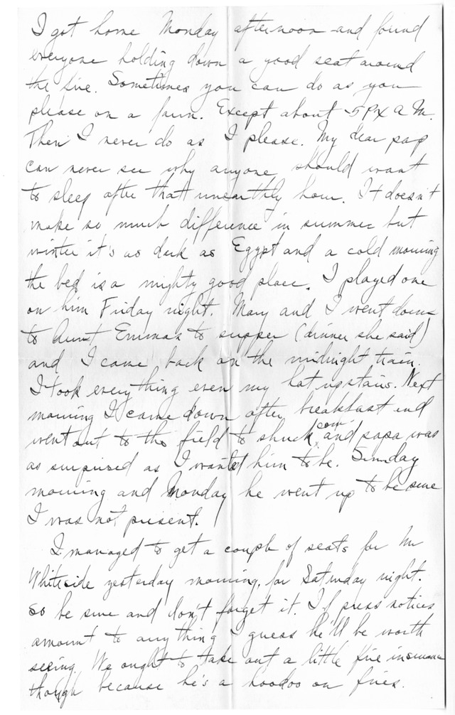 Letter from Harry S. Truman to Bess Wallace