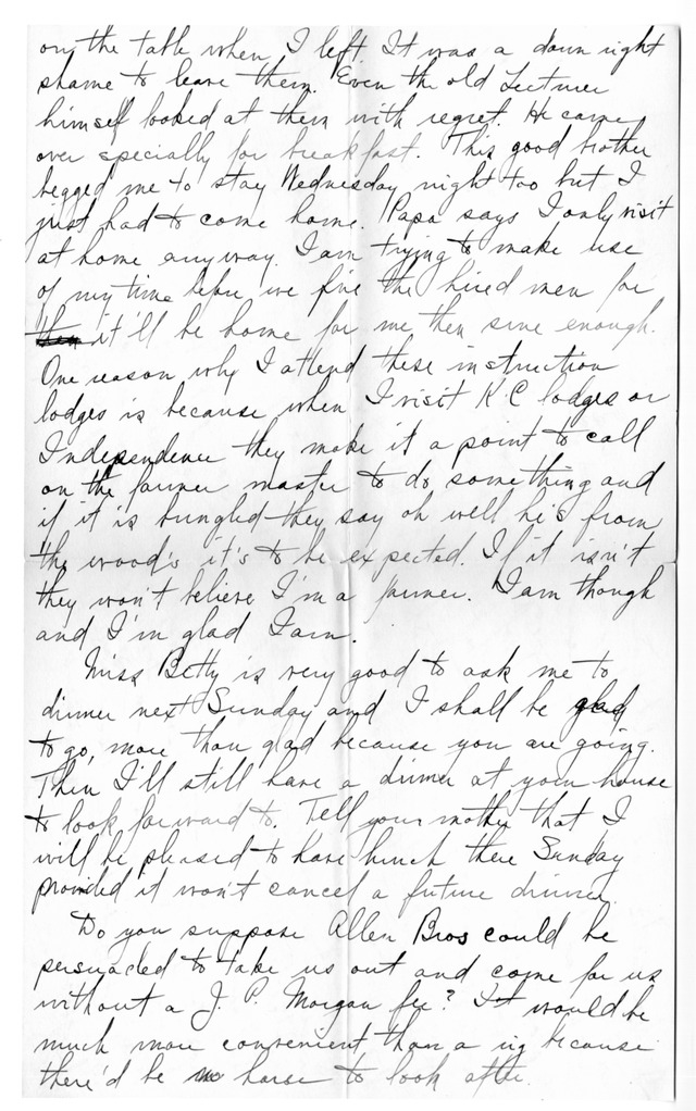 Letter from Harry S. Truman to Bess Wallace