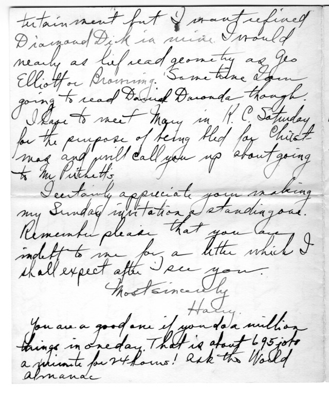 Letter from Harry S. Truman to Bess Wallace