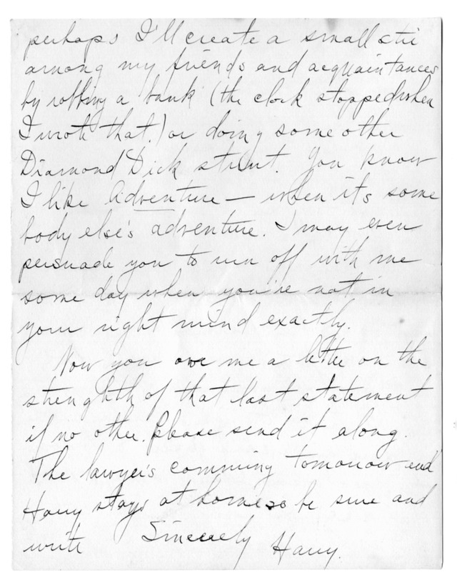 Letter from Harry S. Truman to Bess Wallace