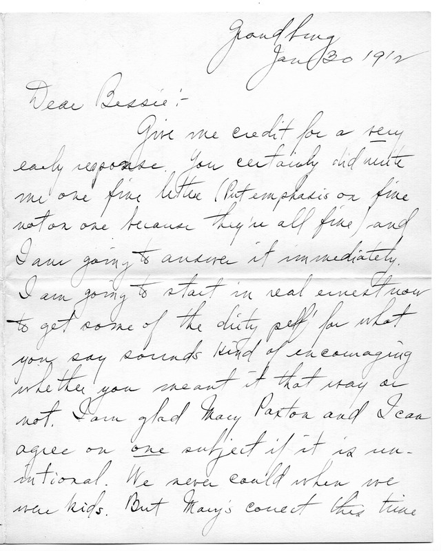 Letter from Harry S. Truman to Bess Wallace