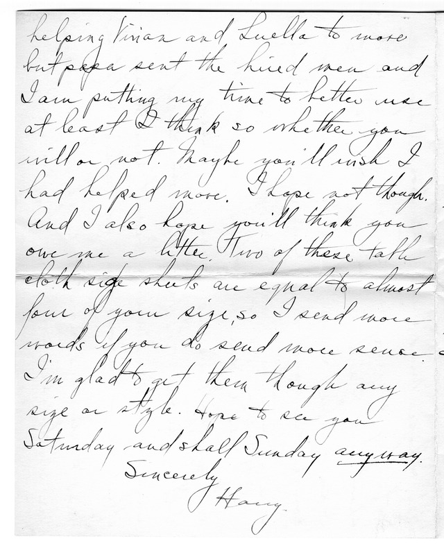 Letter from Harry S. Truman to Bess Wallace