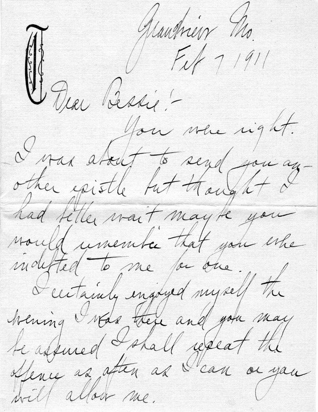 Letter from Harry S. Truman to Bess Wallace