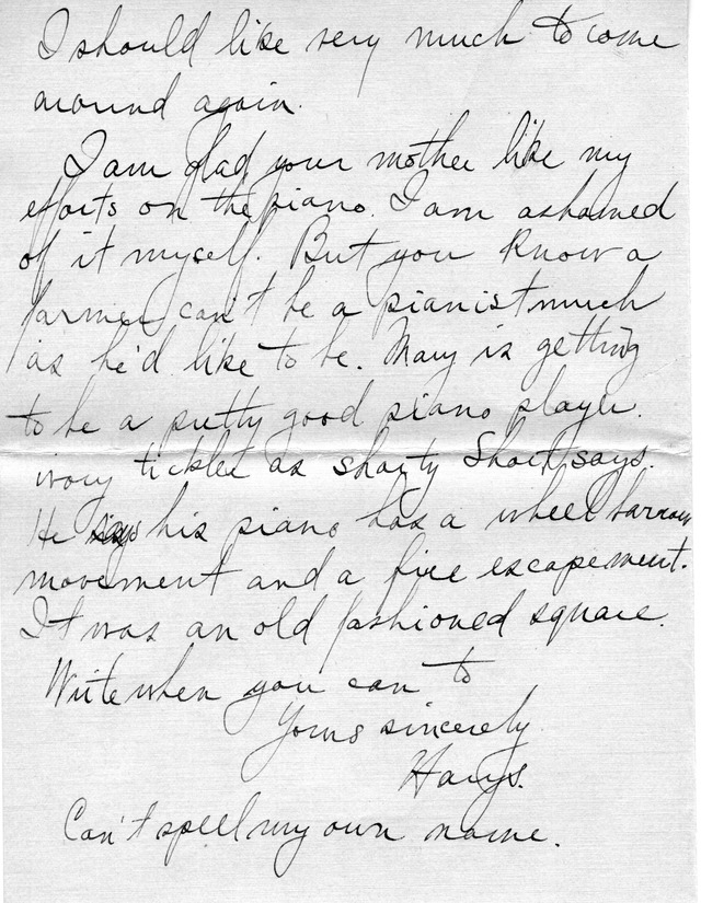 Letter from Harry S. Truman to Bess Wallace