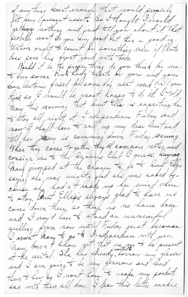 Letter from Harry S. Truman to Bess Wallace