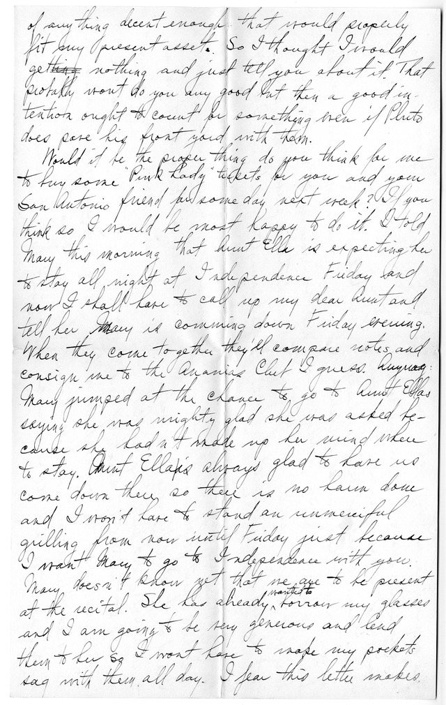 Letter from Harry S. Truman to Bess Wallace