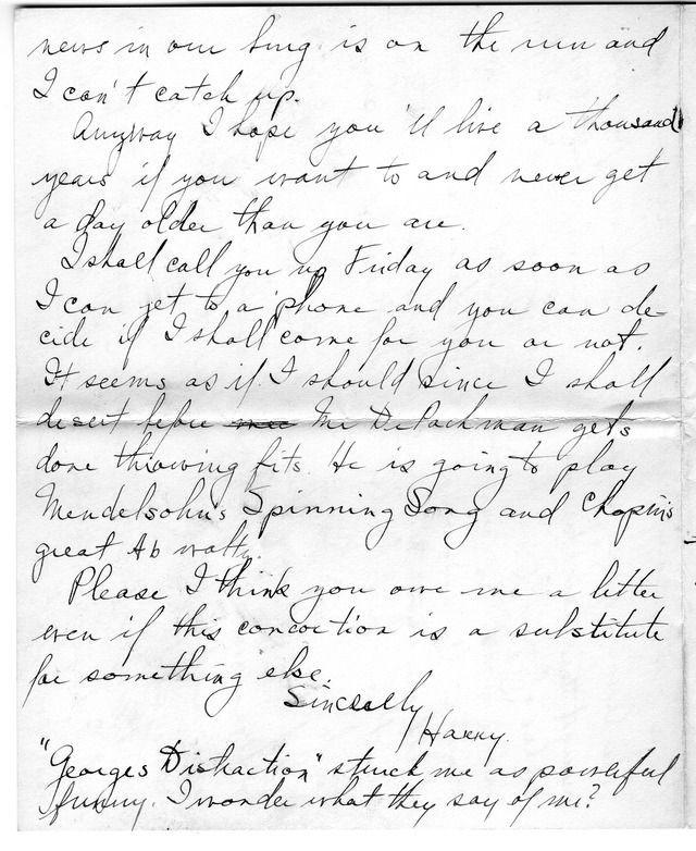 Letter from Harry S. Truman to Bess Wallace