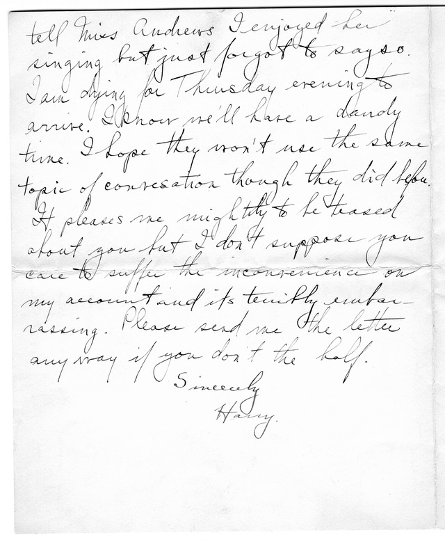 Letter from Harry S. Truman to Bess Wallace