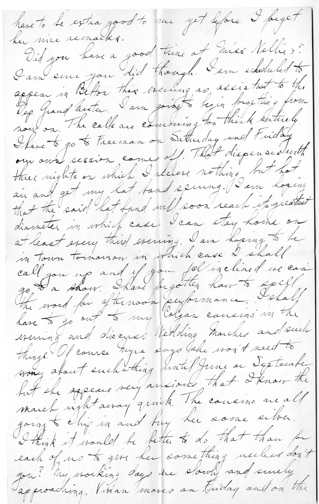 Letter from Harry S. Truman to Bess Wallace