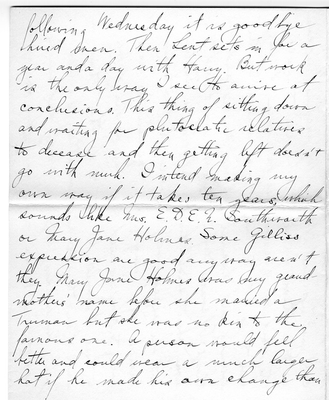 Letter from Harry S. Truman to Bess Wallace