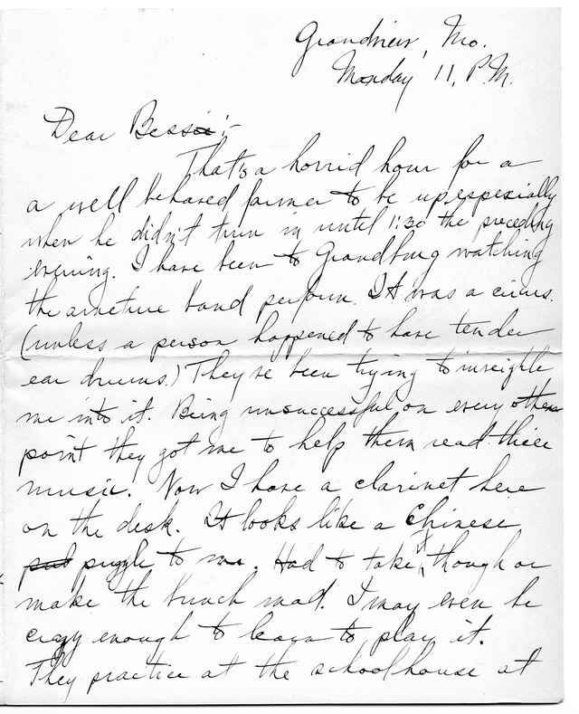 Letter from Harry S. Truman to Bess Wallace