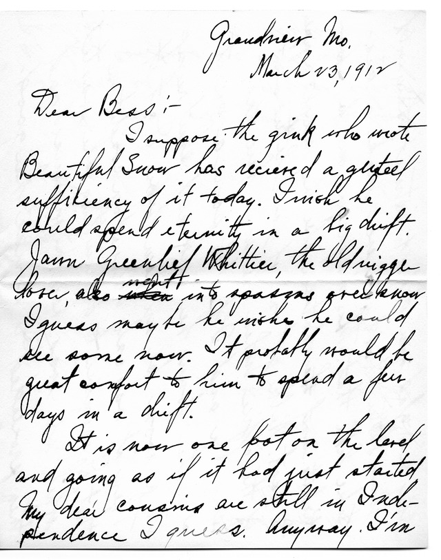 Letter from Harry S. Truman to Bess Wallace