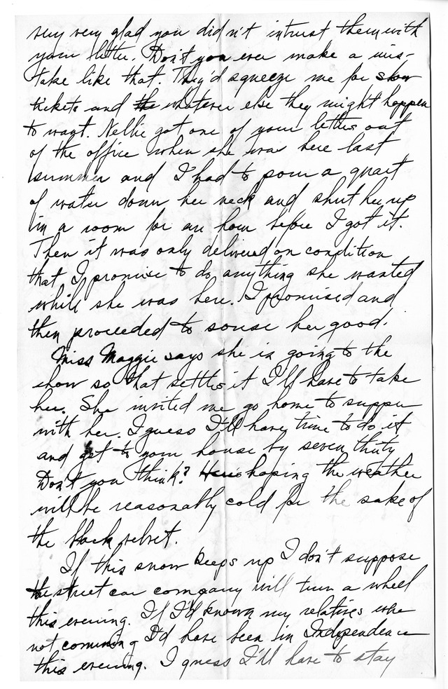 Letter from Harry S. Truman to Bess Wallace