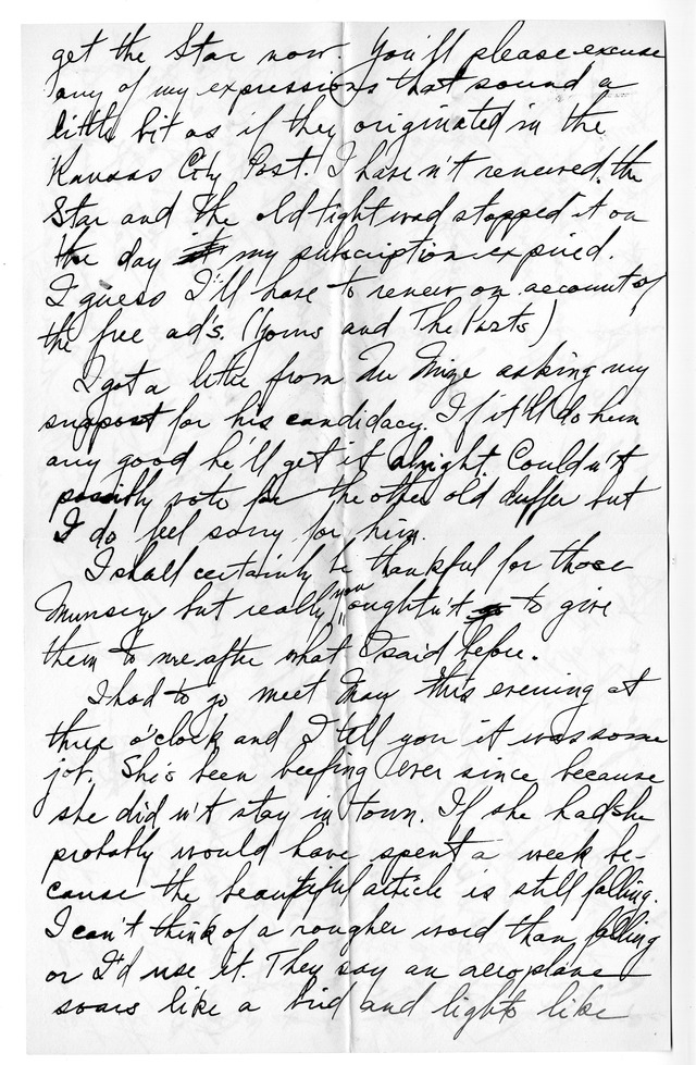 Letter from Harry S. Truman to Bess Wallace