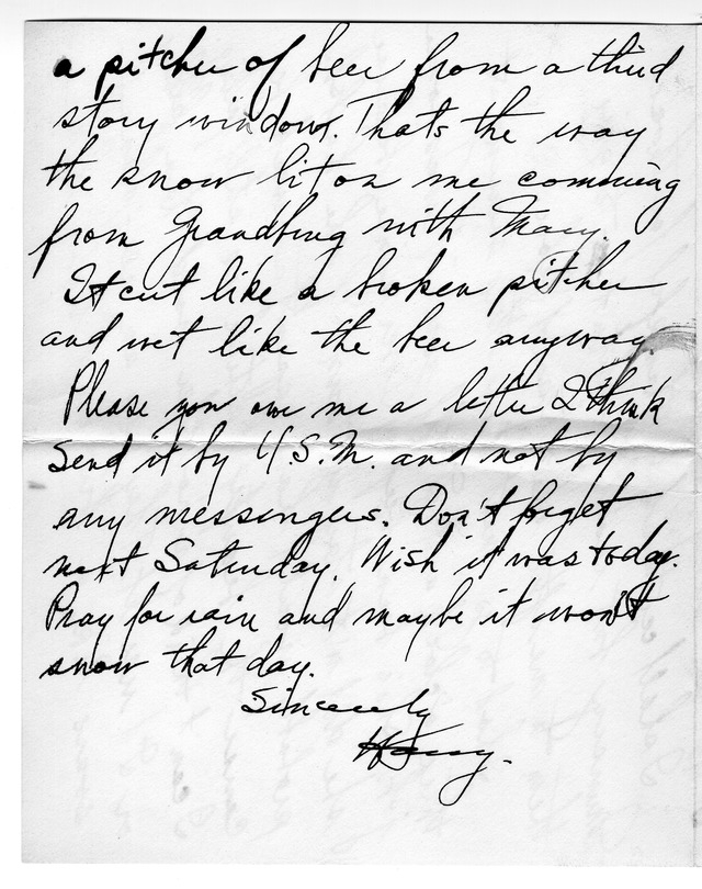 Letter from Harry S. Truman to Bess Wallace