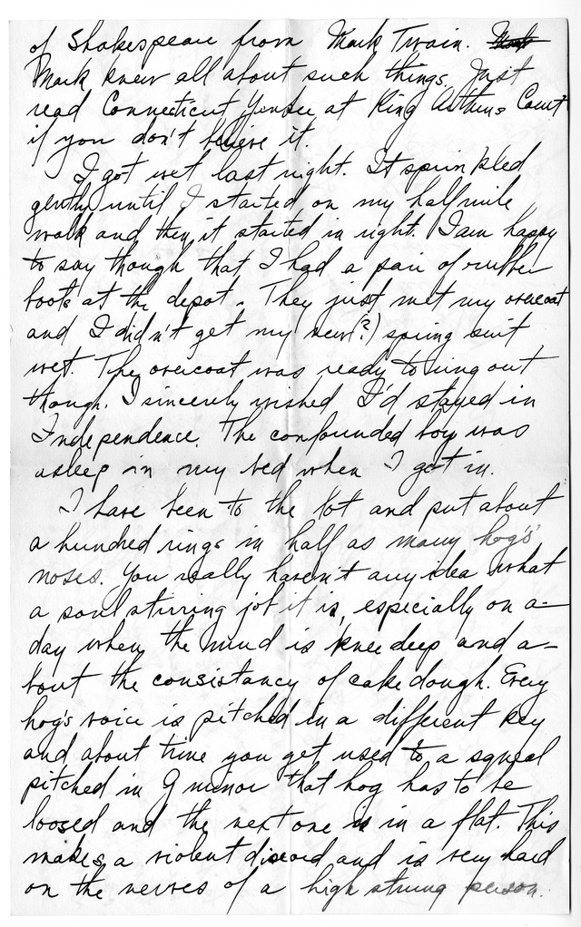 Letter from Harry S. Truman to Bess Wallace