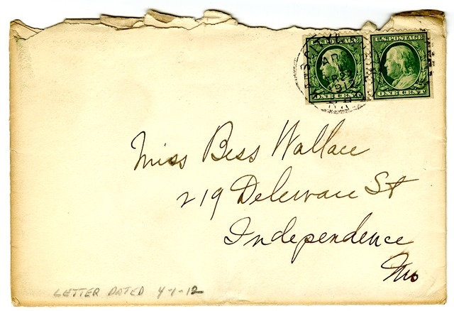 Letter from Harry S. Truman to Bess Wallace