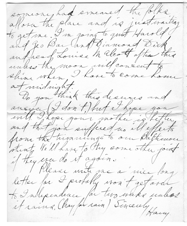 Letter from Harry S. Truman to Bess Wallace