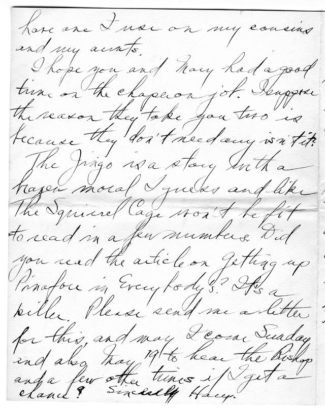 Letter from Harry S. Truman to Bess Wallace