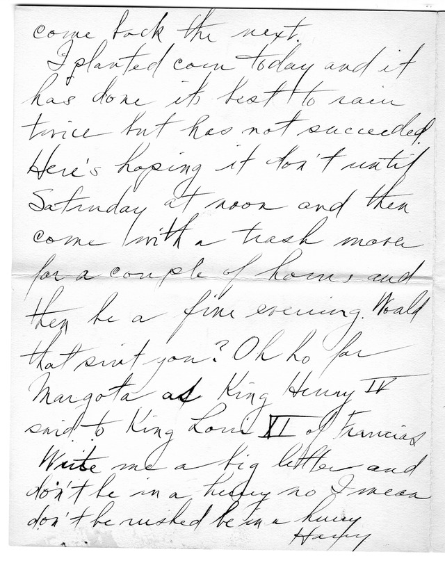 Letter from Harry S. Truman to Bess Wallace