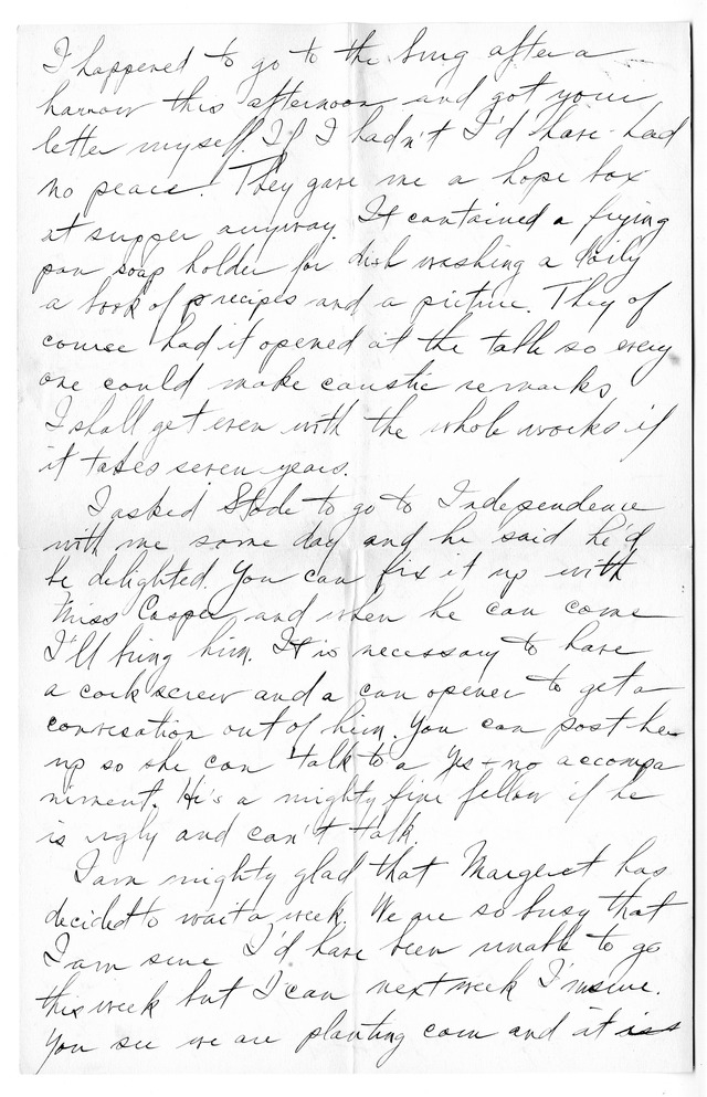 Letter from Harry S. Truman to Bess Wallace