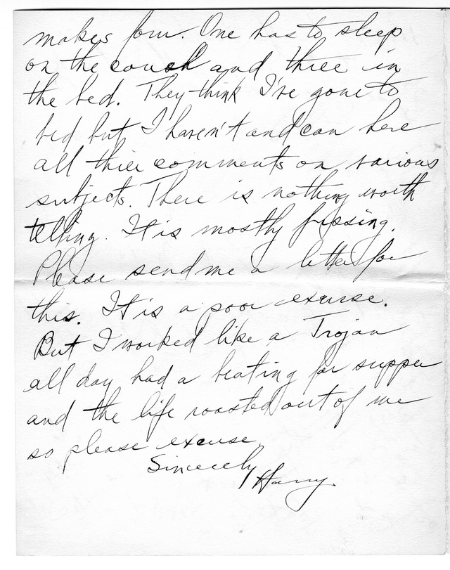 Letter from Harry S. Truman to Bess Wallace