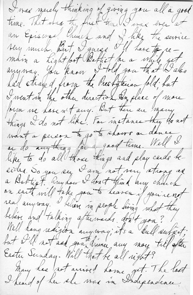 Letter from Harry S. Truman to Bess Wallace