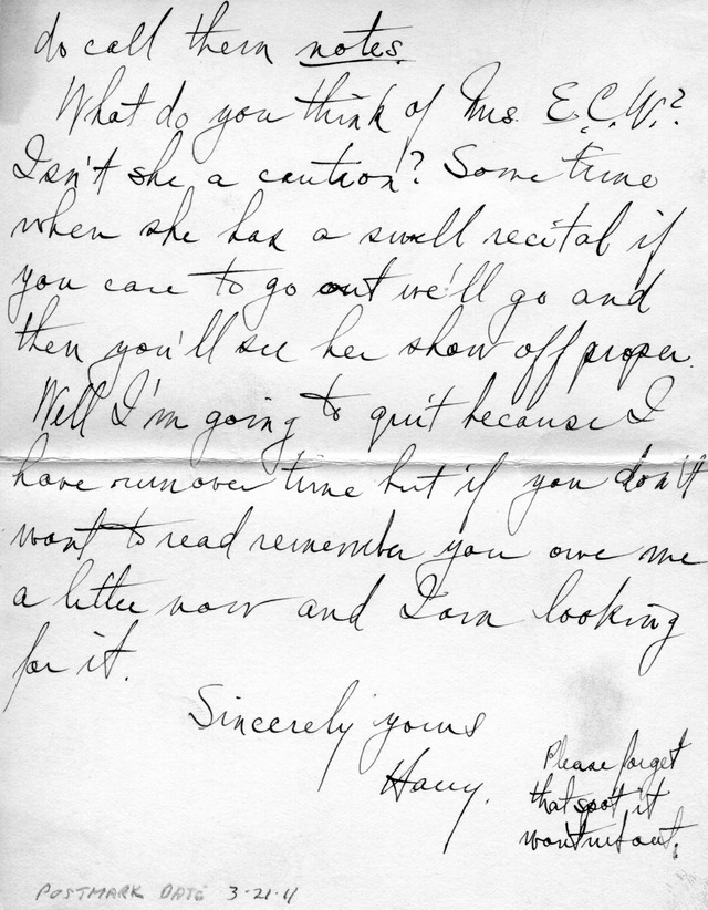 Letter from Harry S. Truman to Bess Wallace