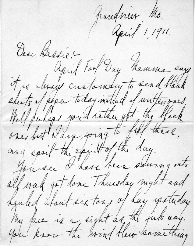 Letter from Harry S. Truman to Bess Wallace