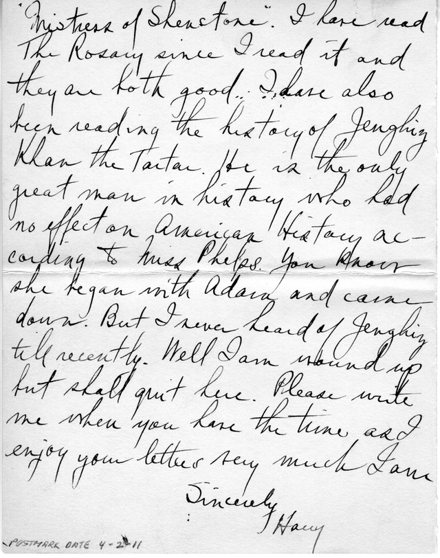 Letter from Harry S. Truman to Bess Wallace