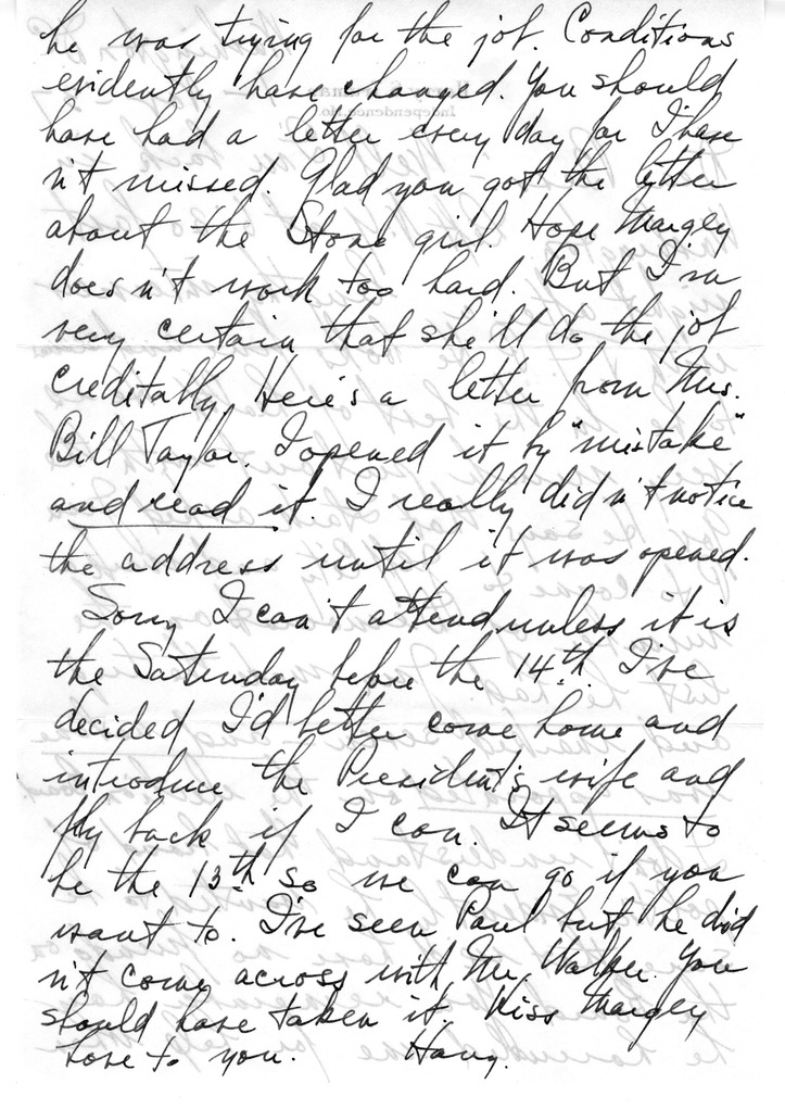 Letter from Harry S. Truman to Bess W. Truman