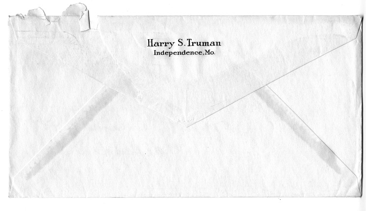 Letter from Harry S. Truman to Bess W. Truman