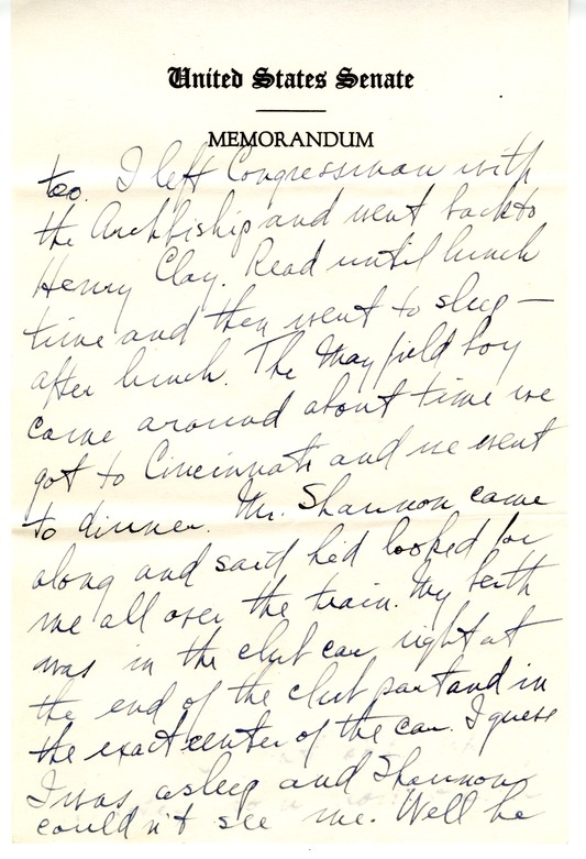 Letter from Harry S. Truman to Bess W. Truman