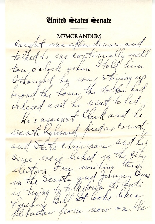 Letter from Harry S. Truman to Bess W. Truman