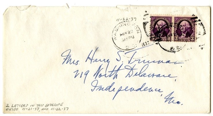 Letter from Harry S. Truman to Bess W. Truman