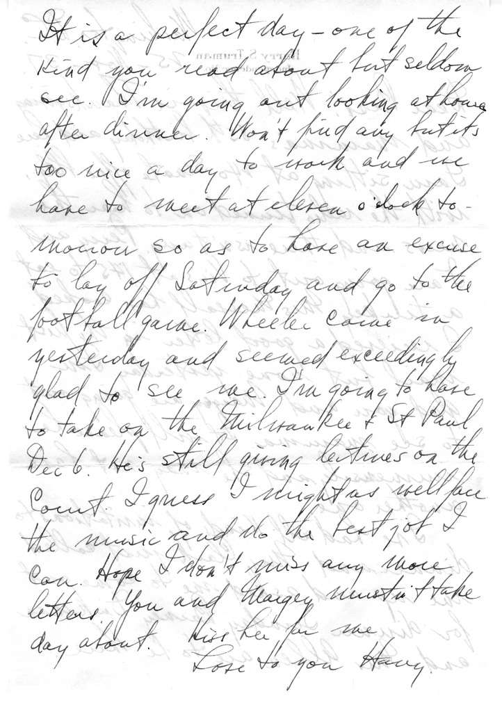 Letter from Harry S. Truman to Bess W. Truman
