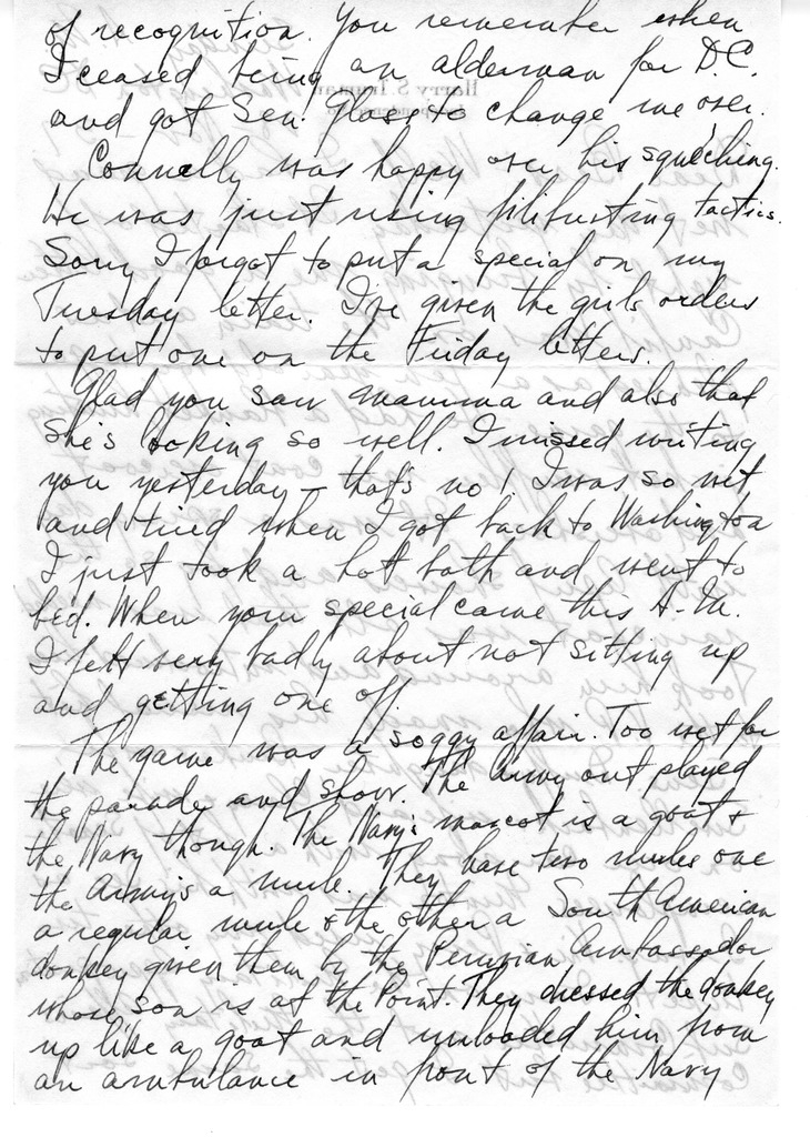 Letter from Harry S. Truman to Bess W. Truman