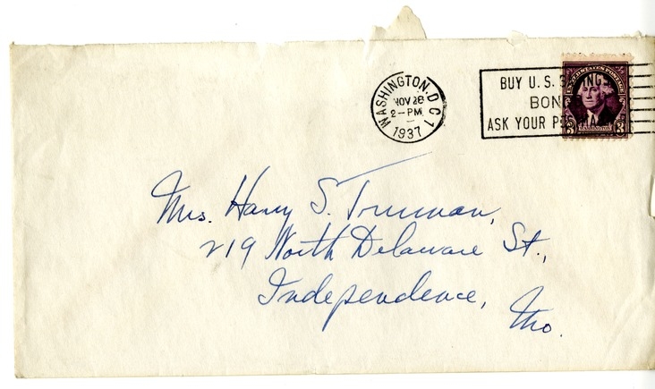 Letter from Harry S. Truman to Bess W. Truman