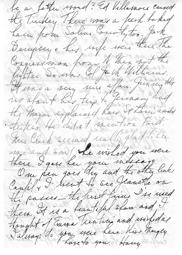 Letter from Harry S. Truman to Bess W. Truman