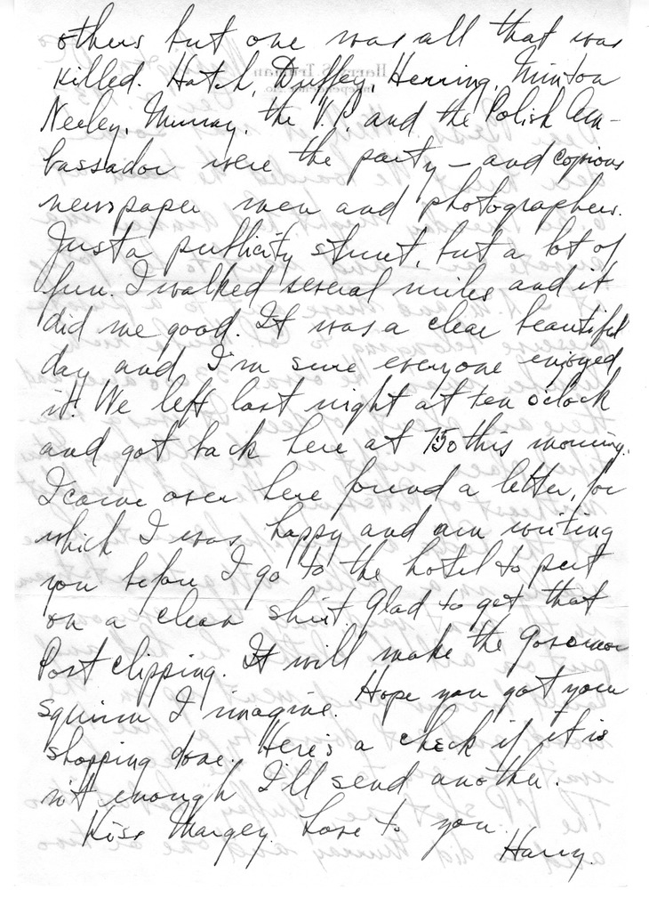 Letter from Harry S. Truman to Bess W. Truman