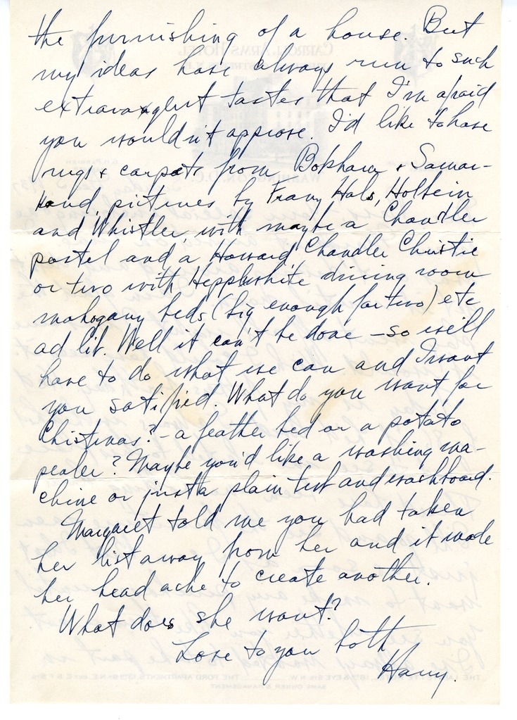 Letter from Harry S. Truman to Bess W. Truman