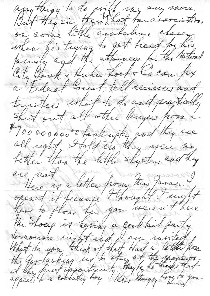 Letter from Harry S. Truman to Bess W. Truman