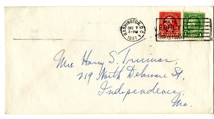 Letter from Harry S. Truman to Bess W. Truman