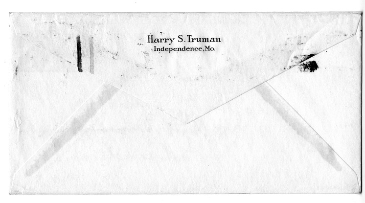 Letter from Harry S. Truman to Bess W. Truman